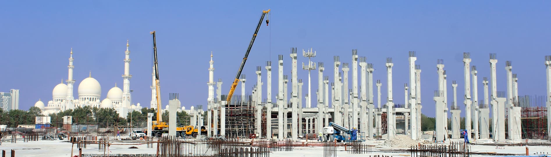 Precast concrete beams produced by Abu Dhabi Precast (ADP) for UAE construction projects